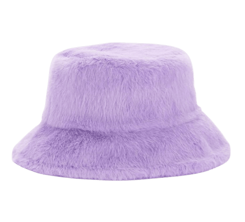 purple fur hat
