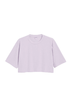 Cropped boxy tee - Purple - T-shirts - Monki WW