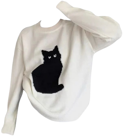 Black Cat Aesthetic Sweater | AESTHETIC CLOTHES – Boogzel Clothing