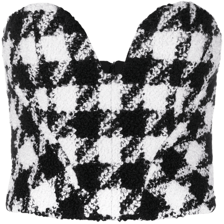 Shop black & white Philosophy Di Lorenzo Serafini houndstooth-print strapless top with Express Delivery - Farfetch