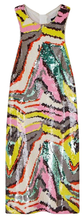 Abstract Sequin Embellished Woven Racer Mini Dress | Karen Millen