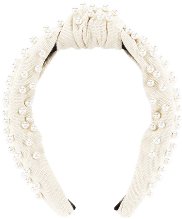 Lele Sadoughi Woven Pearl Headband in Ivory | REVOLVE