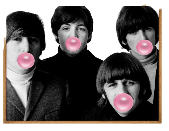 Beatles Bubblegum Poster Wall Art Pink Bubblegum Art Print | Etsy