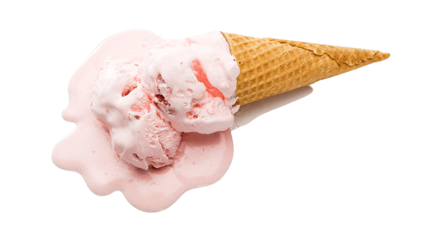 Melted Strawberry Ice Cream Cone | PlusPNG