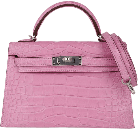 Hermes Kelly 20 Mini Sellier Bag 5P Pink Matte Alligator Palladium Limited For Sale at 1stDibs | hermes mini kelly, hermes kelly bag mini, mini kelly crocodile