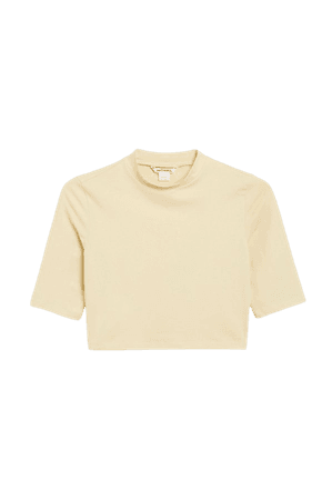 Fitted crop top - Light yellow - Cropped tops - Monki WW