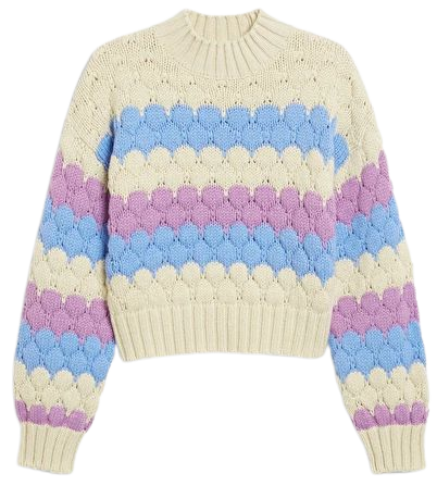 Blue and purple oversized knit sweater - Blue & purple - Monki WW