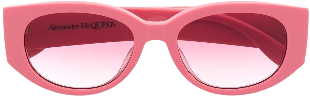 Alexander McQueen Eyewear Óculos De Sol Oval Com Estampa De Logo Graffiti - Farfetch