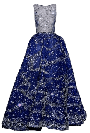 blue gown dress couture evening fantasy