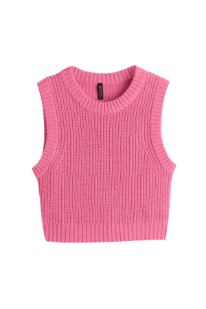 Crop Sweater Vest - Pink - Ladies | H&M US
