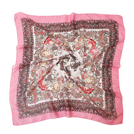 Floral Russian Scarf Luxury Flower Small Handkerchief Ethnic Shawl Women Hijab Acrylic Scarf Printed 70CM Headband Scarf Bandana|Women's Scarves| - AliExpress