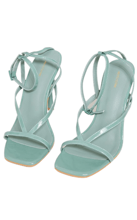 Teal Wide Fit Strappy Heeled Sandals | PrettyLittleThing USA