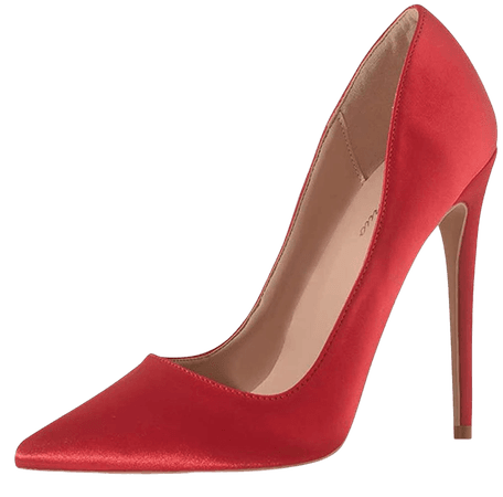 Amazon.com | Elisabet Tang High Heels Womens Pointed Toe Heels Satin Pumps Stiletto Bridal Party Dress Evening Wedding Shoes for Woman Red 12 | Pumps