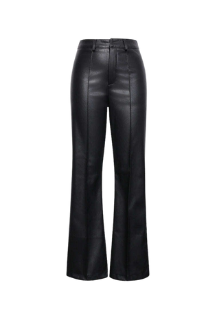 faux leather straight leg pants