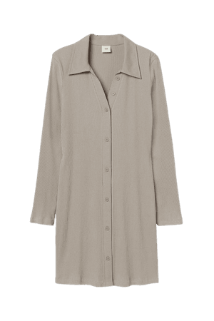 Ribbed Dress - Taupe - Ladies | H&M US