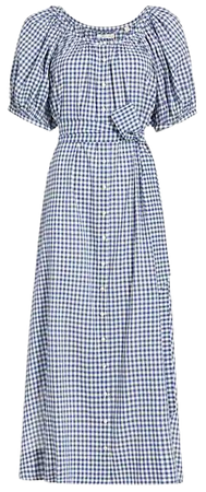 Shop D Ô E N Juno Belted Gingham Maxi Dress | Saks Fifth Avenue