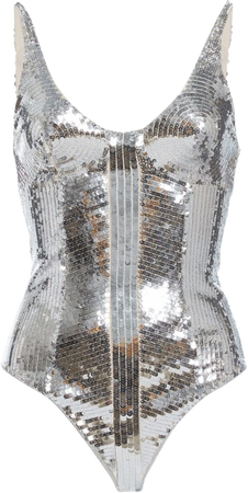 Silver Sequin Bodysuit By Paco Rabanne | Moda Operandi