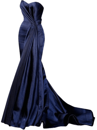 Navy-Blue Red Carpet Gown
