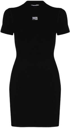 Alexander Wang logo-print Fitted Mini Dress - Farfetch