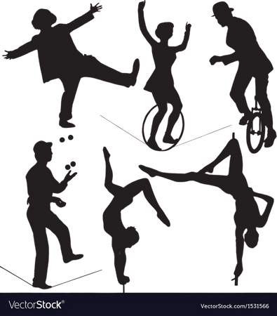 Circus artist silhouette Royalty Free Vector Image