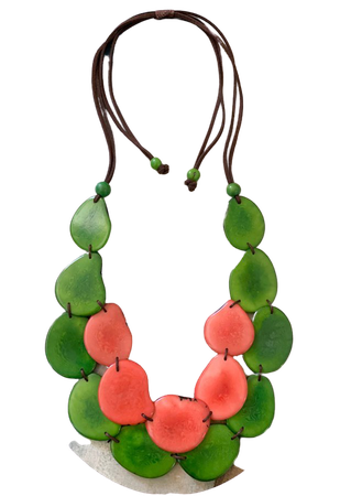 saguaro green and coral necklace