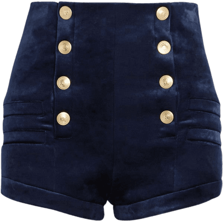 Pinterest Pierre Balmain Velvet shorts in blue