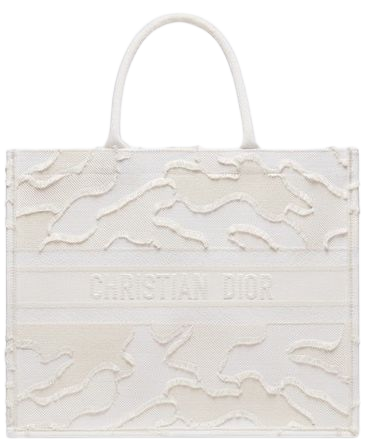 White Camouflage Embroidered Dior Book Tote - Bags - Women's Fashion | DIOR