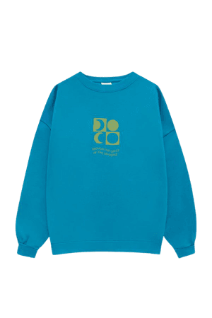 Blue half moon printed graphic sweatshirt - pull&bear