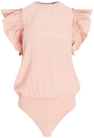 Ruffle Sleeve Thong Bodysuit | Express