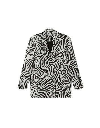 Satin finish animal print blazer - Outerwear - Woman | Bershka