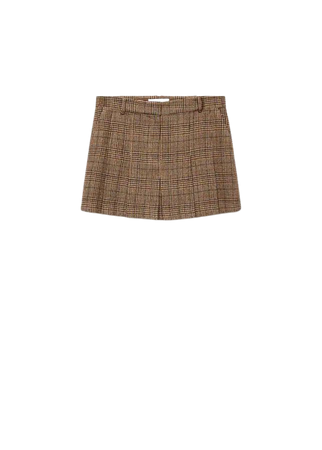 Houndstooth pleated skirt - Women | Mango USA