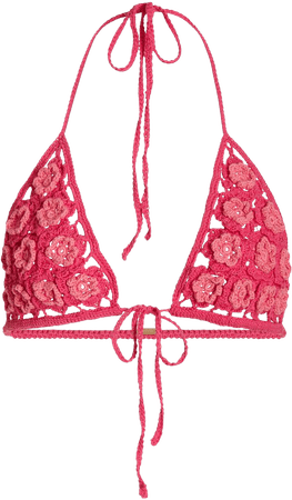 Alivia Crochet Cotton-Blend Bikini Top By Cult Gaia | Moda Operandi