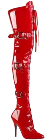 red latex boot
