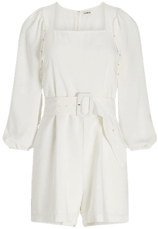Belted Balloon Sleeve Romper | Express