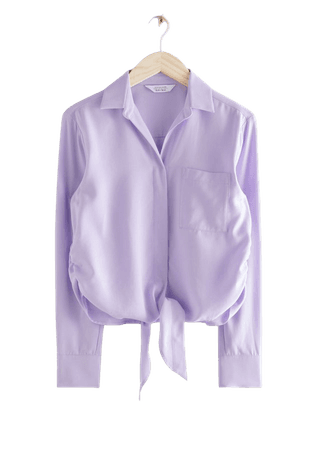Relaxed Front Tie Top - Lilac - Tops & T-shirts - & Other Stories