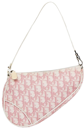 2004 Christian Dior Pink Monogram Canvas Saddle Pouch Bag