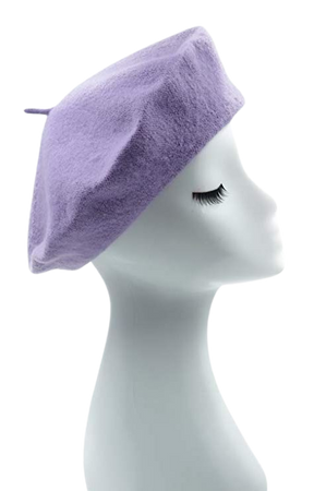 Melesh - Womens Classic Solid Color Knitted Wool French Beret (Lavender) at Amazon Women’s Clothing store