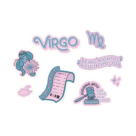 Funny Virgo Vinyl Sticker Set | Etsy