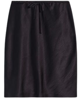 Drawstring Mini Slip Skirt