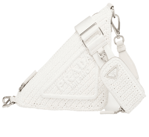 Prada Raffia Triangle Shoulder Bag - Farfetch