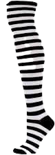 white and black stripe socks