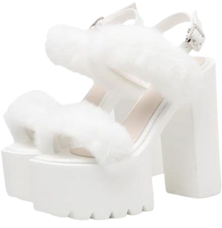 Chunky Heel Girls Platform Heel Fur Sandals - Buy Fur Sandals,Platform Sandals,Chunky Heels Product on Alibaba.com