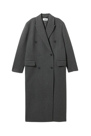 Alex Oversized Wool Blend Coat - Dark Grey - Weekday WW