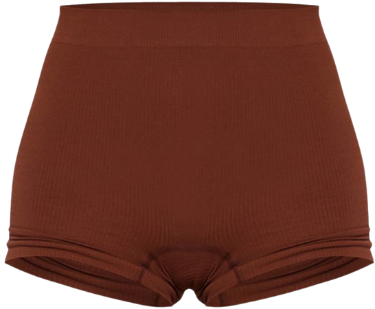 Chocolate Rib Seamless Boy Shorts | PrettyLittleThing CA