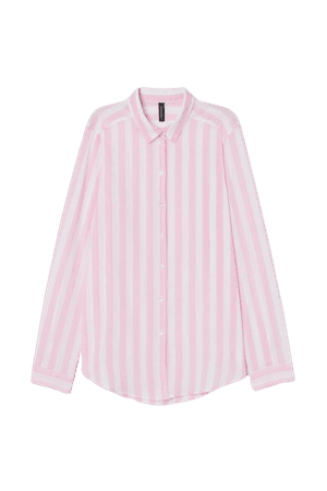 Cotton Shirt - Pink/white striped - Ladies | H&M US