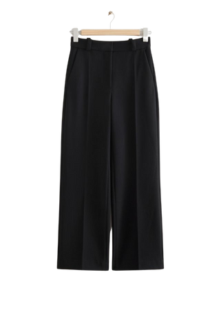 Wide Press Crease Trousers - Black - & Other Stories