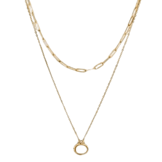 Layered Gold Dipped With Semi-precious Quartz Chain Necklace - A New Day™ : Target