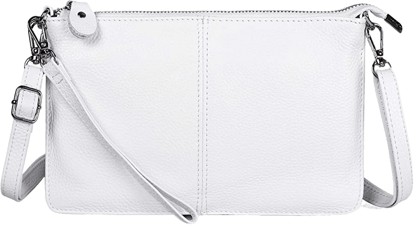 Befen White Leather Wristlet Clutch Wallet Purse, Mini Crossbody Bag Shoulder Pouch for Women - Fit iPhone 11 Pro Max: Handbags: Amazon.com