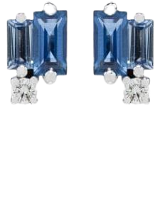 Suzanne Kalan 18kt White Gold Sapphire And Diamond Stud Earrings - Farfetch