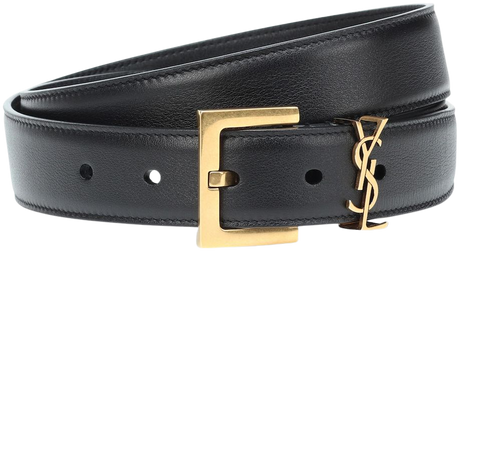 Cassandre Leather Belt in Black - Saint Laurent | Mytheresa